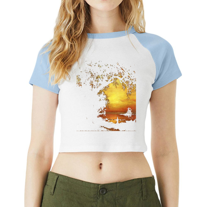 Famous Paintings T  Shirt Island Of New Providence By Albert Bierstadt Raglan Crop Top by rwilliamson105 | Artistshot