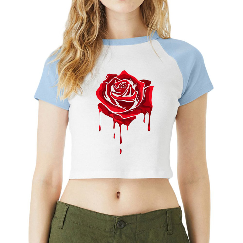 Red Melting Rose   Garden Gardener Botanist Flowers Rose T Shirt Raglan Crop Top by puawhla | Artistshot