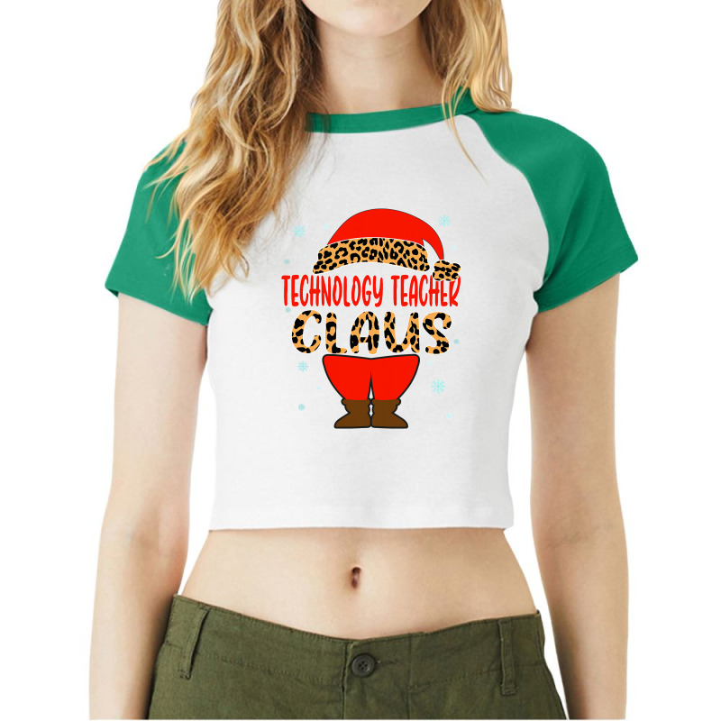 Technology Teacher Claus Christmas Santa Hat Pajamas Xmas T Shirt Raglan Crop Top by Mark_Liegerot | Artistshot