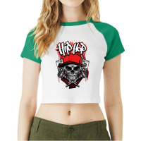 Hip Hop Skull Break Dance B-boy Beat Box Rap Raglan Crop Top | Artistshot