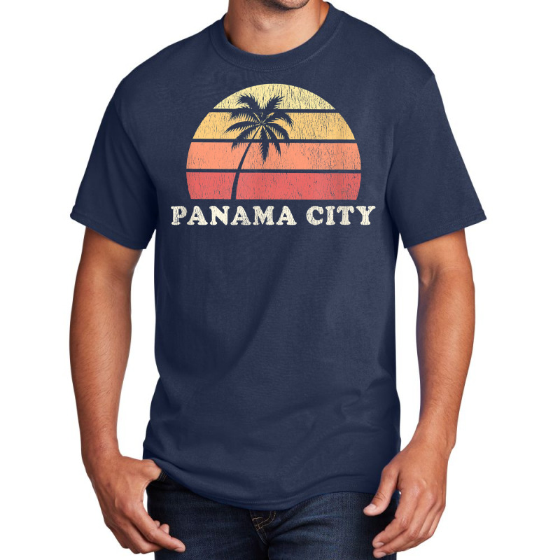 Panama City Beach Fl Vintage 70s Retro Throwback Design T Shirt Basic T-shirt by ebertfran1985 | Artistshot