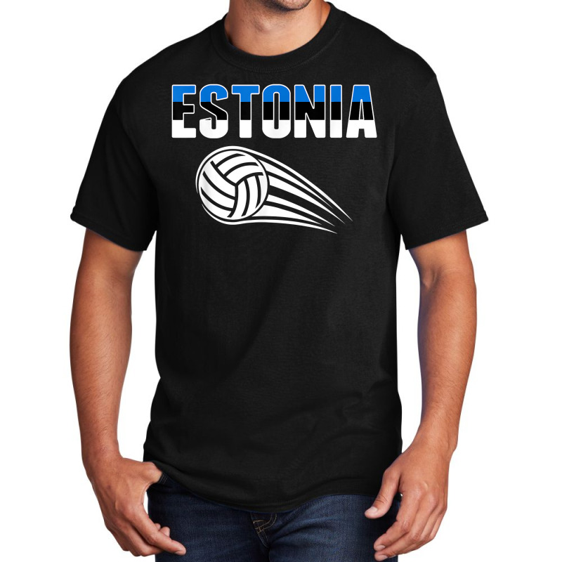 Estonia Volleyball Lovers Jersey   Estonian Flag Sport Fans T Shirt Basic T-shirt | Artistshot