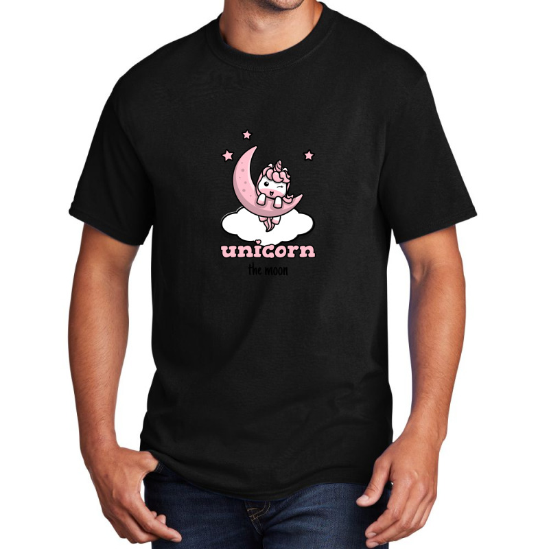 Unicorn Moon Basic T-shirt by KimberlyKeiza | Artistshot