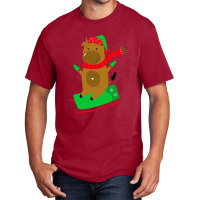 Deer Santa Basic T-shirt | Artistshot