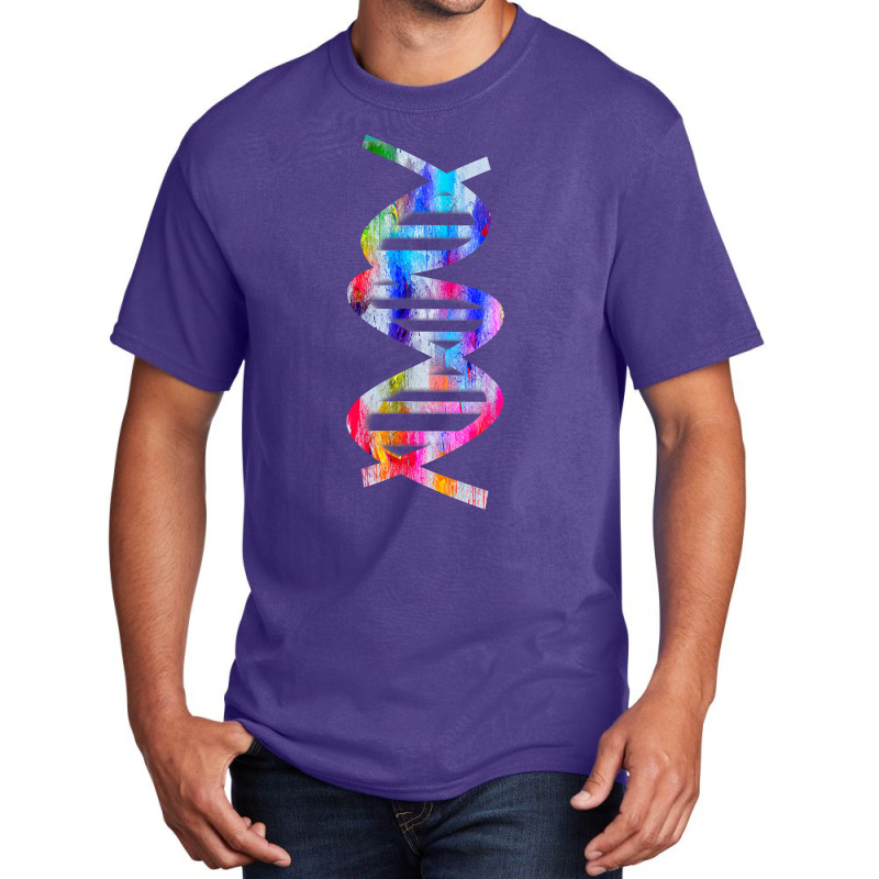 Major And Minor Grooves Dna Double Helix Watercolor Art T Shirt Basic T-shirt by AakritiRosek1997 | Artistshot