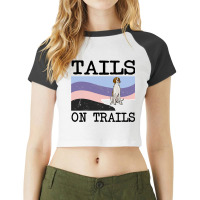 Irish Terrier Tails On Trails Funny Dog Hiking 8 Raglan Crop Top | Artistshot