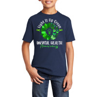 Light It Up Green Mental Health Awareness Green Ribbon T Shirt Basic Youth T-shirt | Artistshot