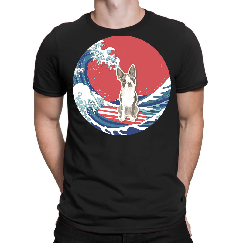 Boston Terrier T  Shirt Boston Terrier Gifts   Ocean Waves Surfing Bos T-shirt | Artistshot