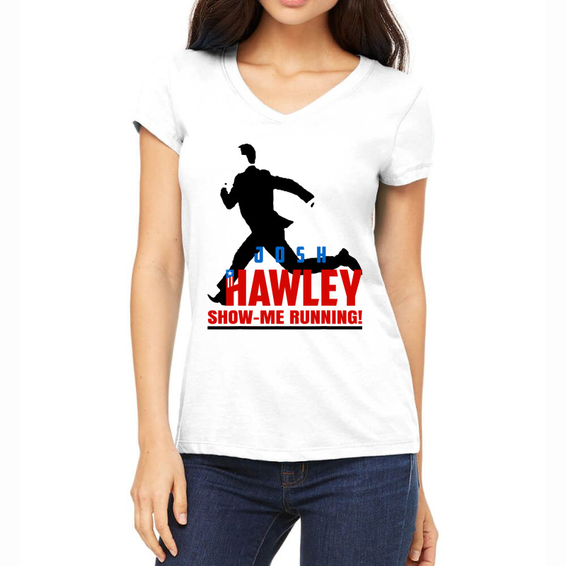 Josh Hawley Run Free Funny Josh Hawley Running 4 Women's V-Neck T-Shirt by VALARIEPATTERSON | Artistshot