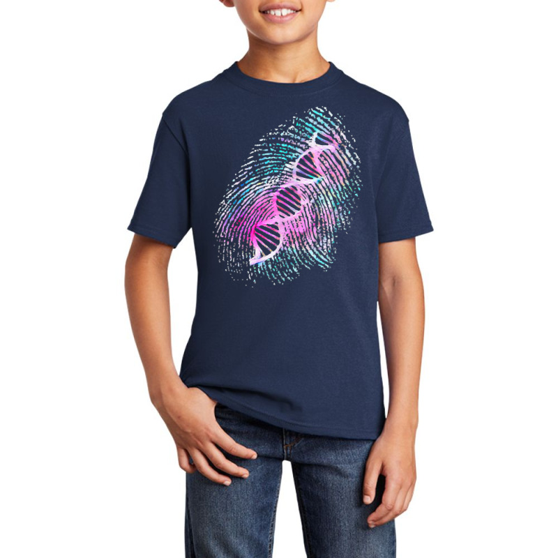 Dna Genetics Color Fingerprint T Shirt Science Biology Shirt Basic Youth T-shirt by holly434 | Artistshot