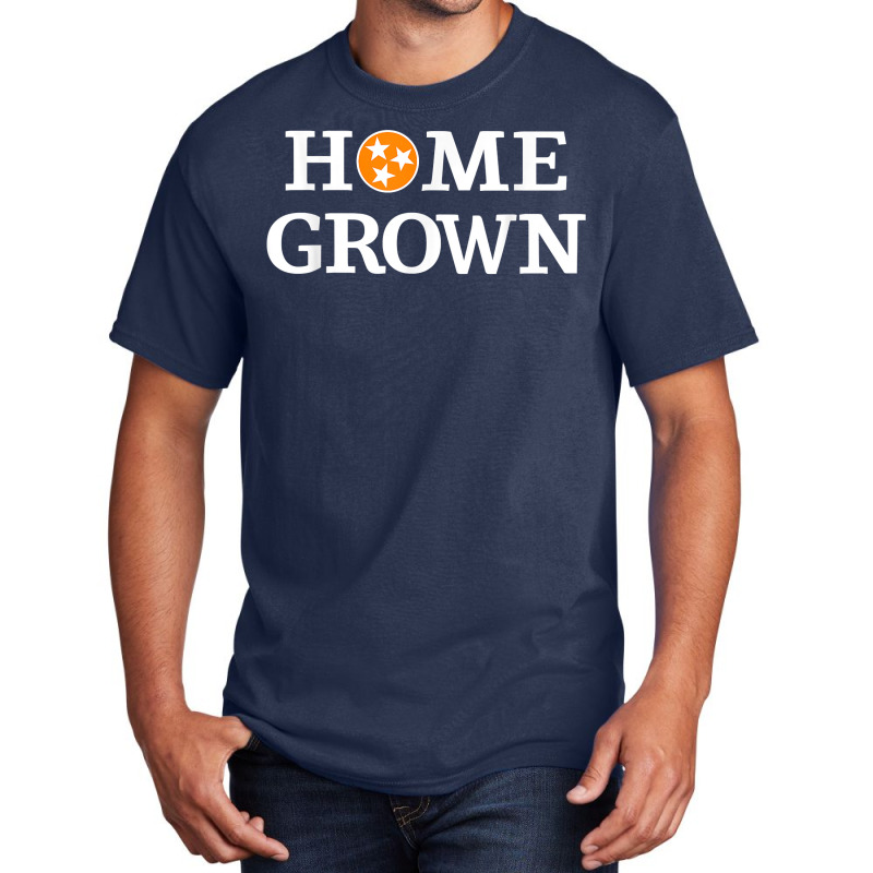 Home Grown Tennessee Flag Shirt Orange And White T Shirt Basic T-shirt by SchonbergerKamile | Artistshot