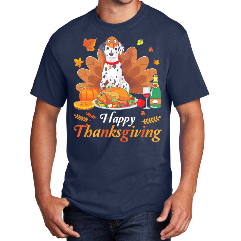 Dalmatian Happy Thanksgiving Christmas T  Shirt Dalmatian Turkey Costu Basic T-shirt | Artistshot