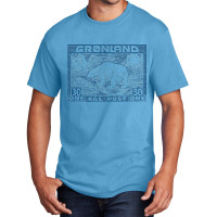 Vintage Greenland Polar Bear Postage Stamp Design Basic T-shirt | Artistshot