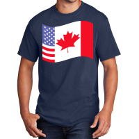 Canada T  Shirt Canada Flag U S A Flag American Canadian Friendship Ca Basic T-shirt | Artistshot