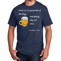 Mens Shakespeare Geek Macbeth Beer Quote T Shirt Basic T-shirt | Artistshot