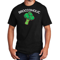 Vegan T  Shirt Broccoholic Gift Plants Vegan Saying T  Shirt Basic T-shirt | Artistshot