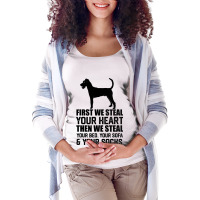 Irish Terrier Dog Steal Your Heart Steal Your Bed  Maternity Scoop Neck T-shirt | Artistshot