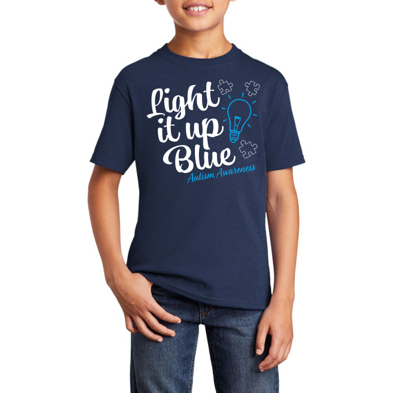 Autism Awareness Light It Up Blue Autism Awareness Pullover Basic Youth T-shirt by labilsekali | Artistshot