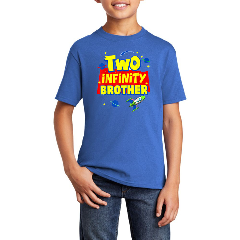 Brother Two Infinity And Beyond Birthday Decoration 2nd Bday Basic Youth T-shirt by saterseim | Artistshot