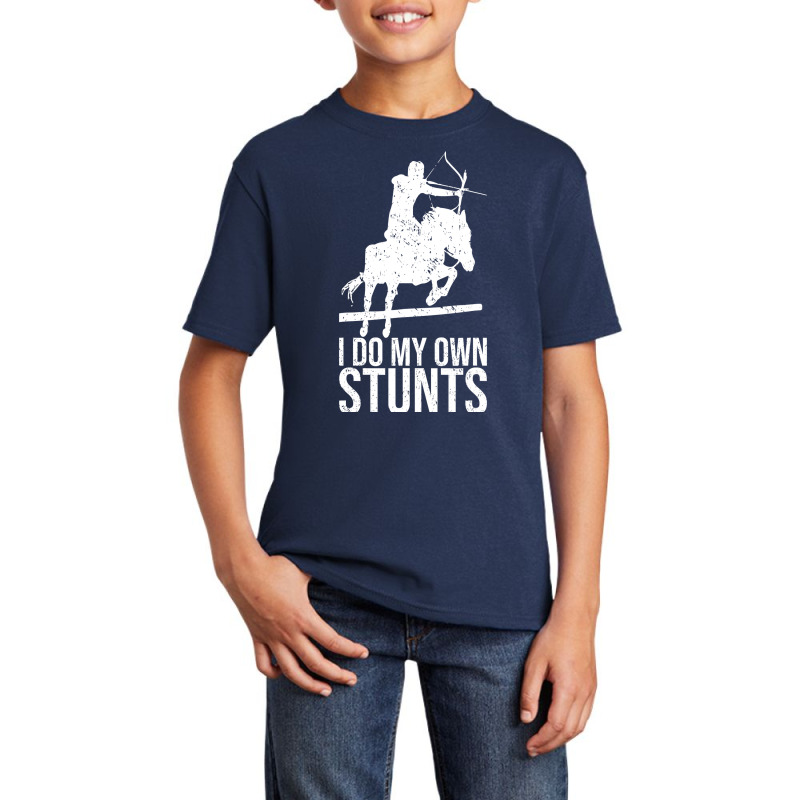 I Do My Own Stunts Shirt Mounted Archery Horse Archer T Shirt Basic Youth T-shirt by longduong89 | Artistshot