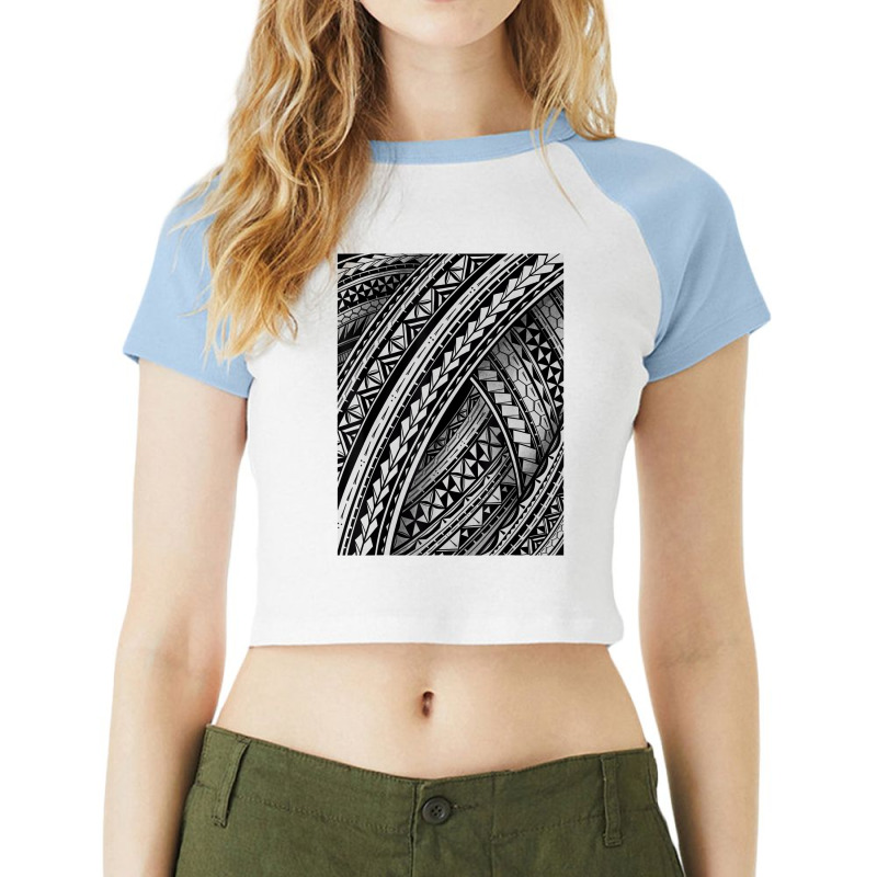 Polynesian Tribal Tongan Samoan Islander Design T Shirt Raglan Crop Top by cheesebroughbrensen | Artistshot