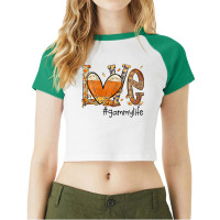 Womens Love Gammy Life Fall Season Autumn Pumpkin Halloween T Shirt Raglan Crop Top | Artistshot