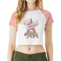 California Republic Flag Bear Vintage Fade Distressed Style Tank Top Raglan Crop Top | Artistshot