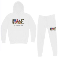 Love My Veteran Dad Military Family Veteran Us Vet Hoodie & Jogger Set | Artistshot