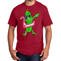 Dabbing Cucumber Pickle Flamingo Float Summer Tropical Fruit T Shirt Basic T-shirt | Artistshot