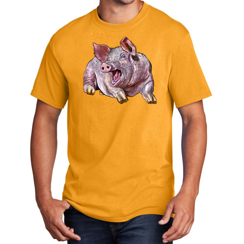 Landrace Pig Basic T-shirt by LillyAllenDesigns | Artistshot