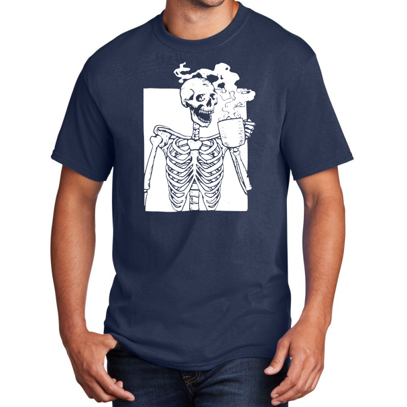 Skeleton Drink Coffee Halloween Basic T-shirt by marceliana | Artistshot