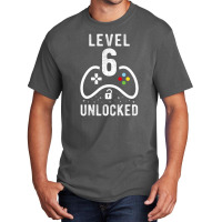 Kids Level 6 Unlocked Video Game 6th Birthday Gift Basic T-shirt | Artistshot