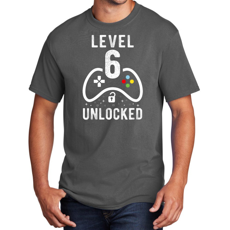 Kids Level 6 Unlocked Video Game 6th Birthday Gift Basic T-shirt | Artistshot