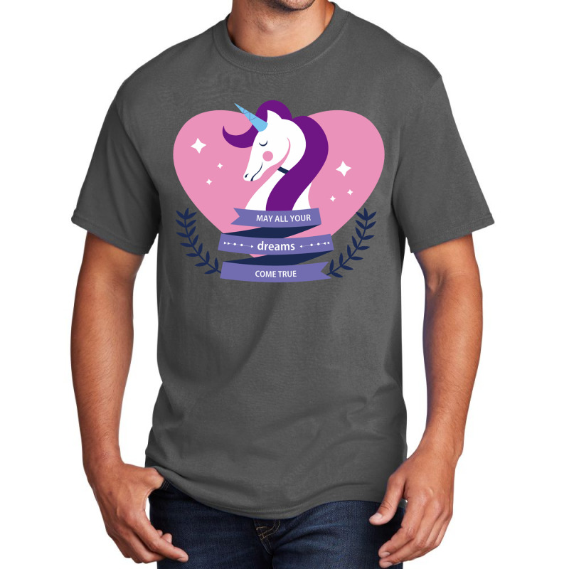 May All Your Dreams Come True, Unicorn Basic T-shirt by marceliana | Artistshot