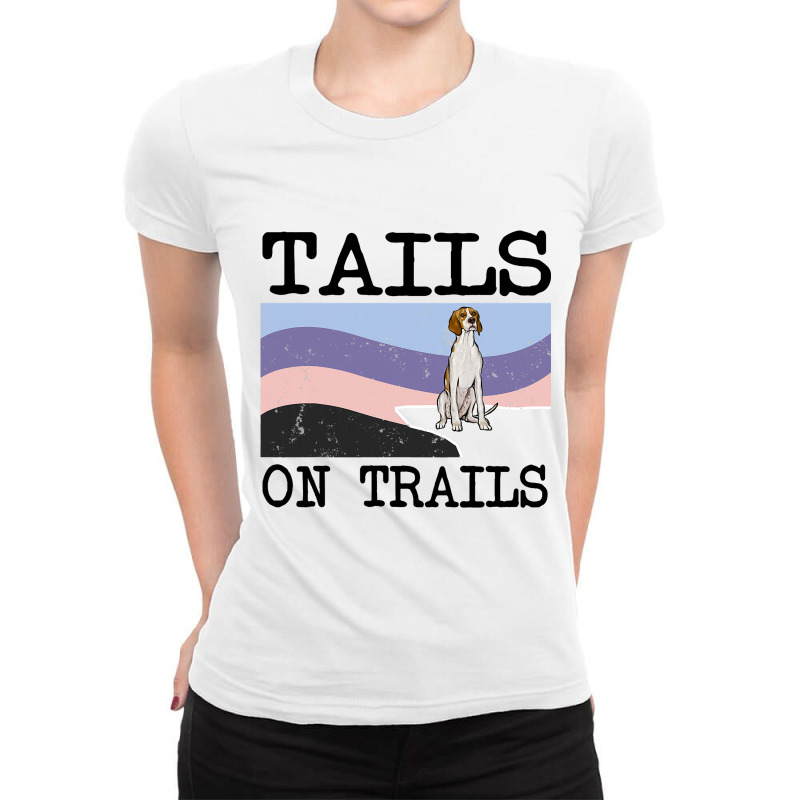 Irish Terrier Tails On Trails Funny Dog Hiking 8 Ladies Fitted T-Shirt by GwendalyForsberg | Artistshot