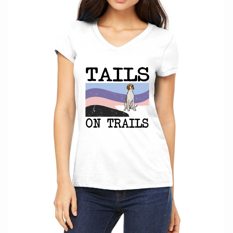 Irish Terrier Tails On Trails Funny Dog Hiking 8 Women's V-Neck T-Shirt by GwendalyForsberg | Artistshot