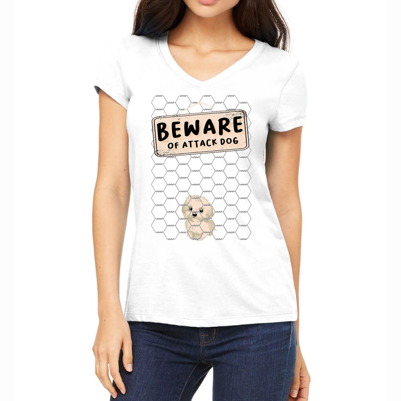 Maltipoo I Dog Puppy Guarding Paw Terrier Cute Women's V-Neck T-Shirt by EmranKwak | Artistshot