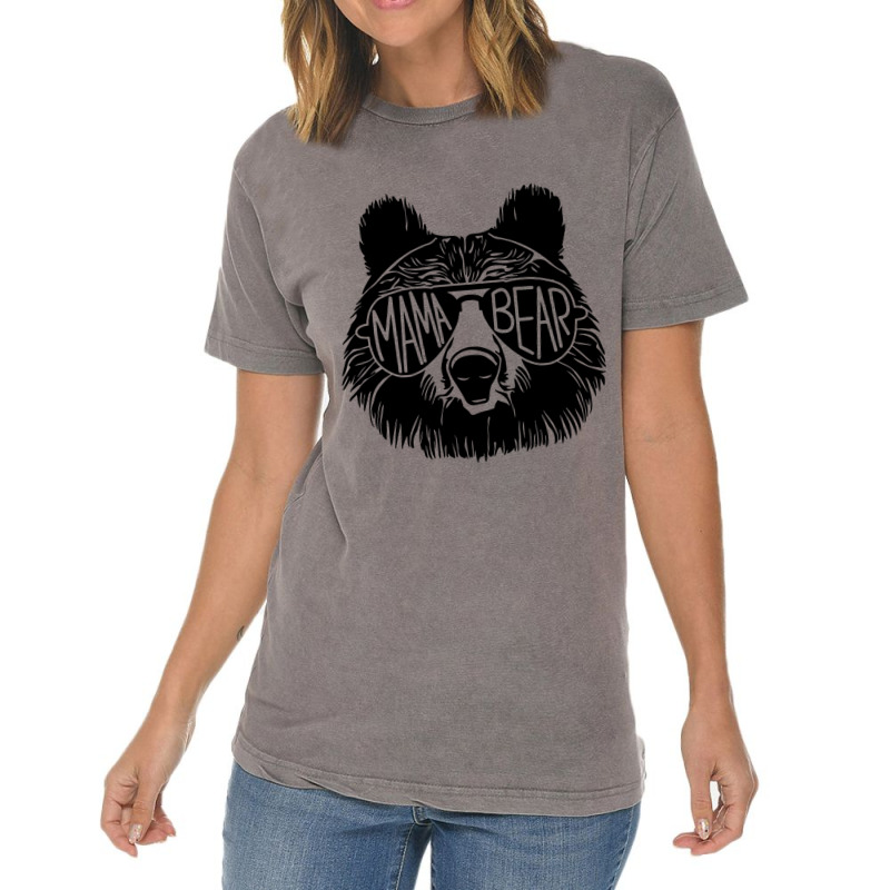 Mama Bear Face Sunglasses Mother Mom Mommy Mothers Vintage T-Shirt by AdrielleKirkman | Artistshot