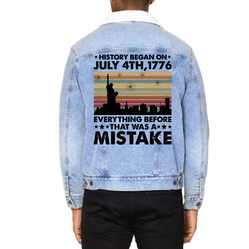 History Began On July 4th,1776 Unisex Sherpa-lined Denim Jacket | Artistshot