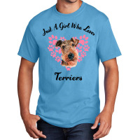 Just A Girl Who Loves Airedale Terriers Dogs Cute  Basic T-shirt | Artistshot