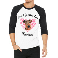 Just A Girl Who Loves Airedale Terriers Dogs Cute  3/4 Sleeve Shirt | Artistshot