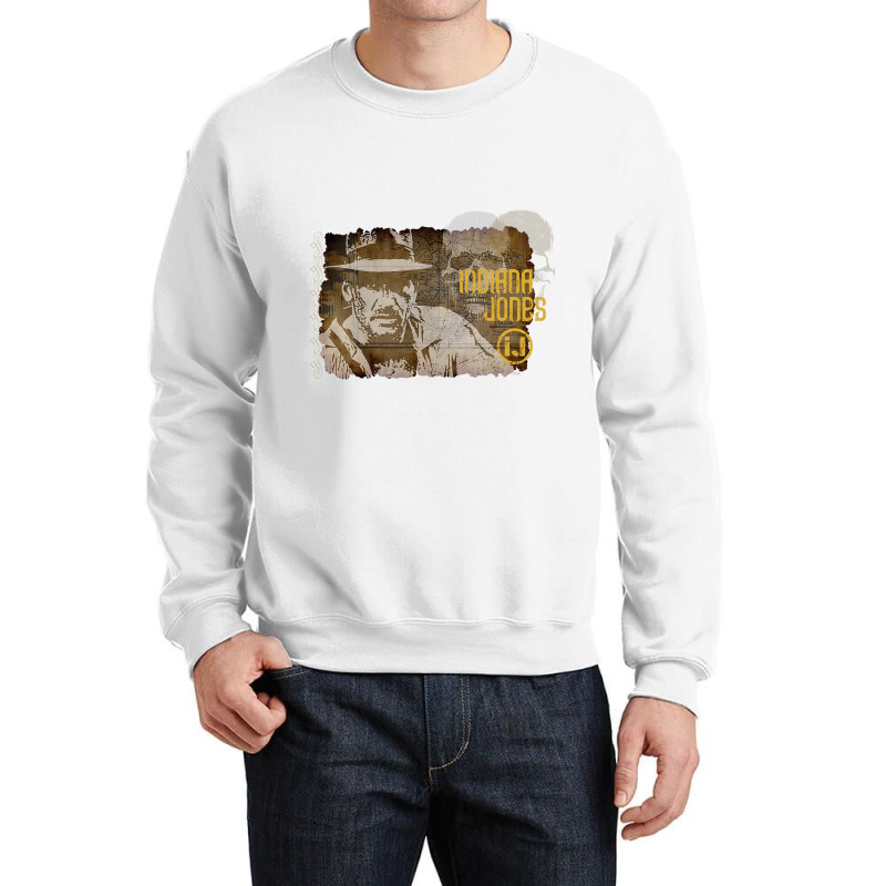 Lucasfilm Indiana Jones Vintage Map And Skull Crewneck Sweatshirt | Artistshot