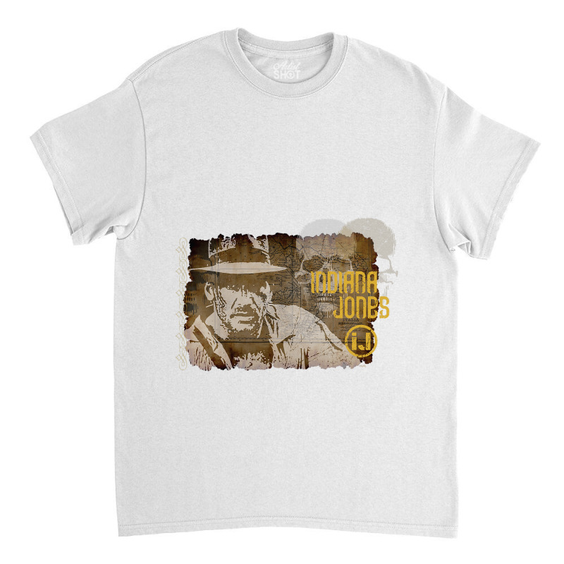 Lucasfilm Indiana Jones Vintage Map And Skull Classic T-shirt | Artistshot