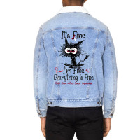 Its Fine Im Fine Everything Is Fine Oral Head Neck Unisex Sherpa-lined Denim Jacket | Artistshot