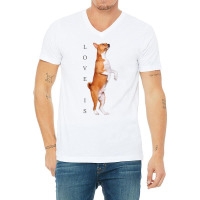 Love Basenji Shirt Dog Mom Dad Puppy Cute Pet Vale V-neck Tee | Artistshot