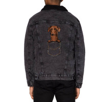 Mahratta Greyhound Puppy For A Dog Owner Pet Pocke Unisex Sherpa-lined Denim Jacket | Artistshot