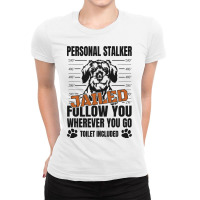 Jailed Personal Stalker Dog Miniature Schnauzer Ladies Fitted T-shirt | Artistshot