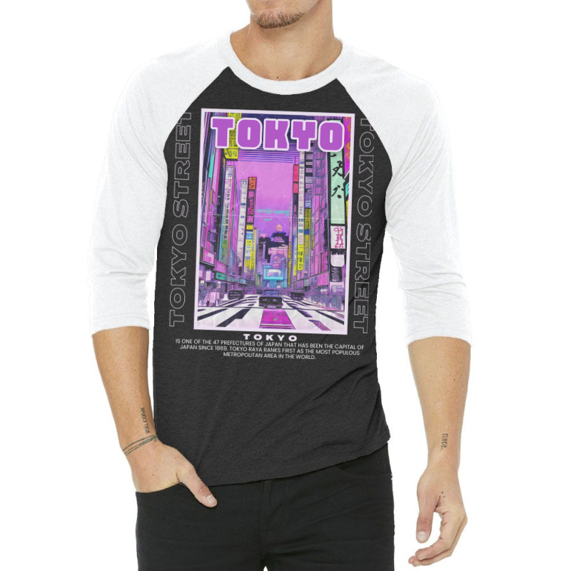 Tokyo Night City 3/4 Sleeve Shirt | Artistshot