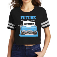 Become Author Writer Typewriter Book Gift Scorecard Crop Tee | Artistshot