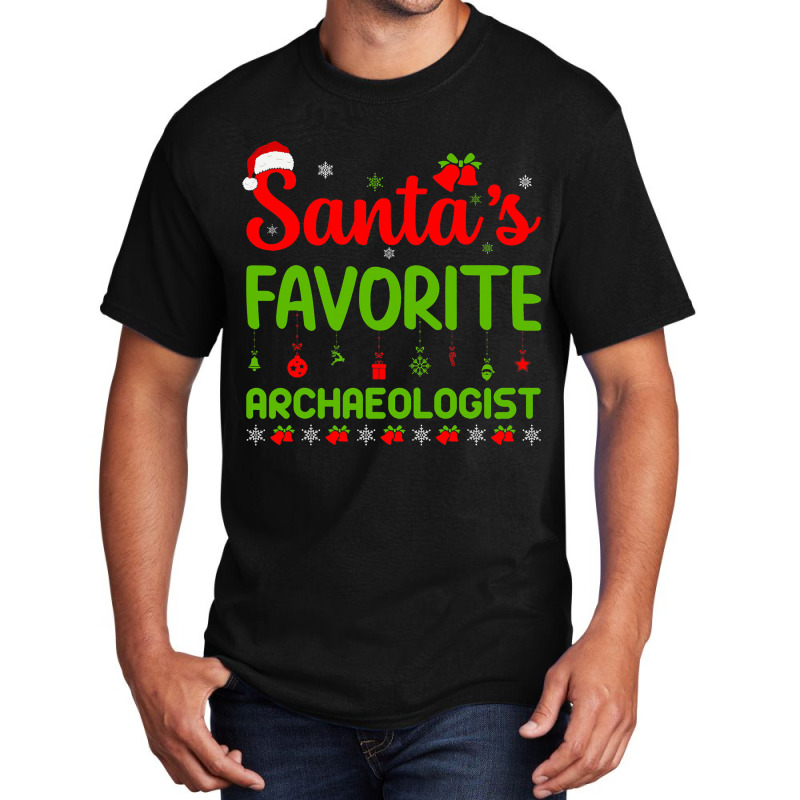 Christmas Santas Favorite Archaeologist Merry Xmas Basic T-shirt by AysonWilkey | Artistshot